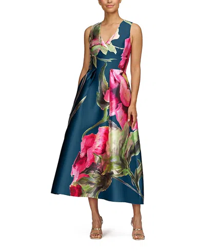 Kay Unger Regina Tea Length Dress In Yellow