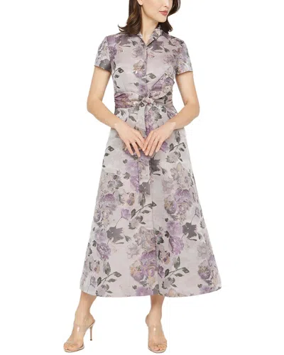 Kay Unger Robin Tea Length Dress In Multi