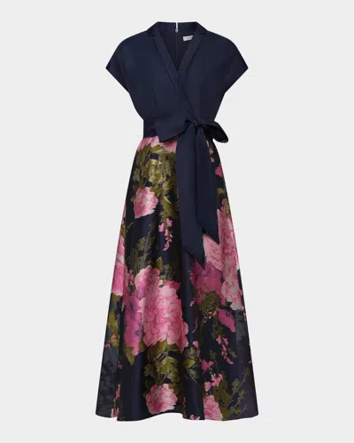 Kay Unger Samira Metallic Floral Gown