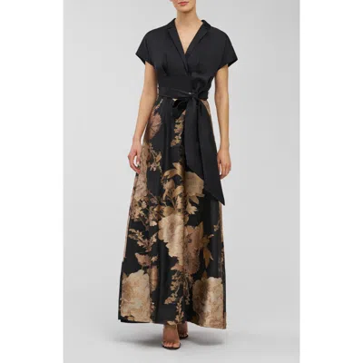 Kay Unger Samira Tie Belt Gown In Black