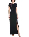 Kay Unger Serenity Column Gown In Midnight Blue In Blue