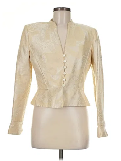 Pre-owned Kay Unger Silk Blazer Jacket In Gold
