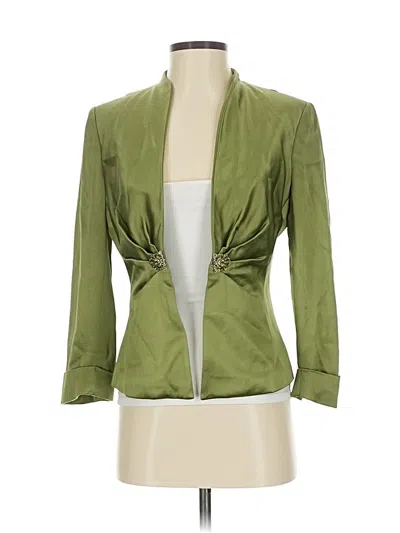 Pre-owned Kay Unger Silk Blazer Jacket In Green