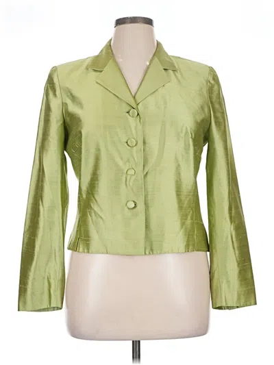 Pre-owned Kay Unger Silk Blazer Jacket In Green