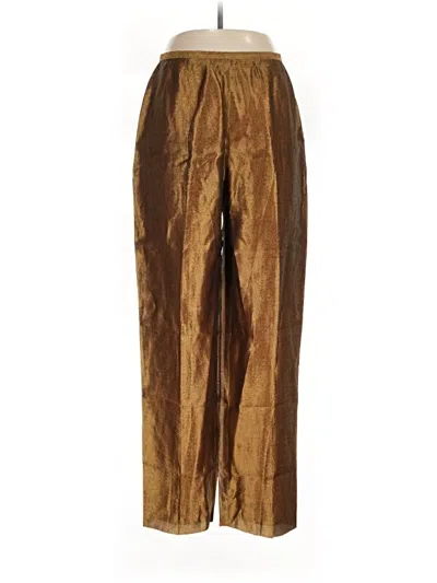 Pre-owned Kay Unger Silk Pants In Brown