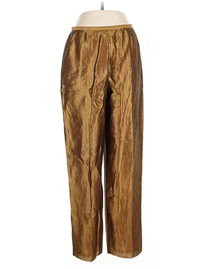 Pre-owned Kay Unger Silk Pants In Gold