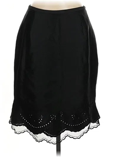 Pre-owned Kay Unger Silk Skirt In Black