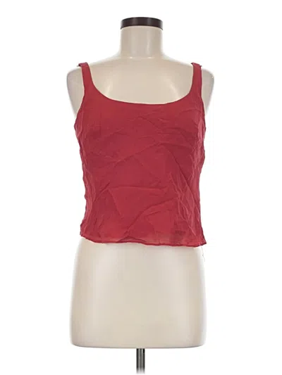 Pre-owned Kay Unger Sleeveless Top Red Square Neckline Tops