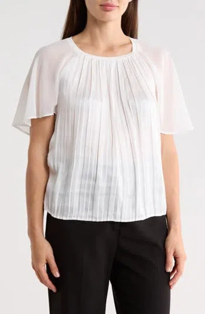 Kay Unger Sportswear Pleated Top In White