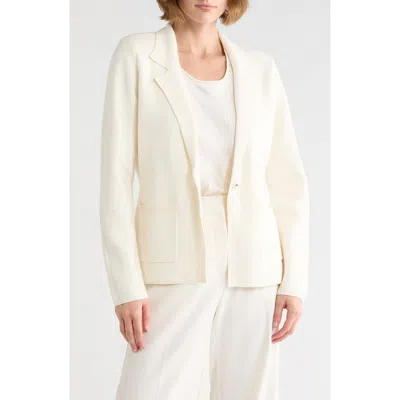 Kay Unger Sportswear Sweater Blazer In White