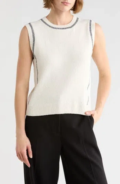 Kay Unger Sportswear Tipped Sleeveless Sweater