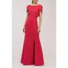 Kay Unger Tamara Capelet Mermaid Gown In Red