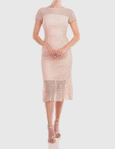 Kay Unger Tatum Dress In Soft Blush In Multi