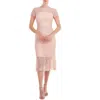 Kay Unger Tatum Floral Lace Midi Cocktail Dress In Soft Blush