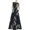 Kay Unger Tess A-line Gown In Multi