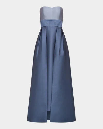Kay Unger Trina Overskirt Mikado Gown In Multi
