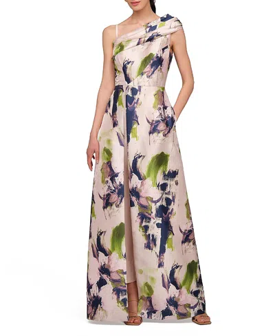 Kay Unger Whitely Walk Through Jumpsuit In Multi