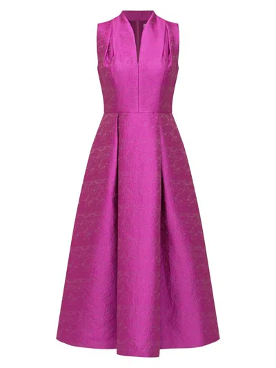 Kay Unger Women's Allegra Jacquard Midi-dress In Pink