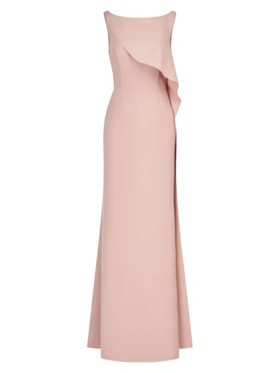 Kay Unger Women's Anabella Draped Ruffle Gown In Soft Blush