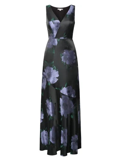 Kay Unger Women's Athena Floriana Jacquard A-line Gown In Black