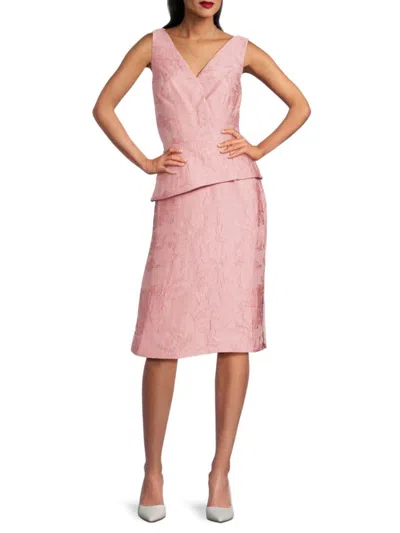 Kay Unger Women's Azalea Floral Embroidered Midi-dress In Pink