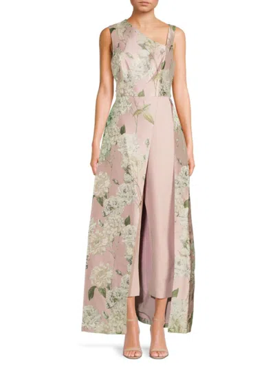 Kay Unger Women's Bennet Floral Walk-through Jumpsuit In Neutral