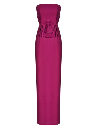 Kay Unger Women's Caroline Metallic Column Gown In Purple