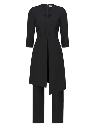 Kay Unger Women's Colbie Notch Walk-thru Jumpsuit In Black