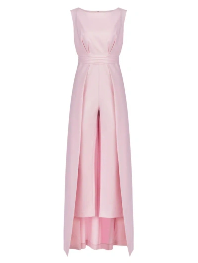 Kay Unger Women's Demi Bateau Neck Walk-thru Jumpsuit In Pink Pearl