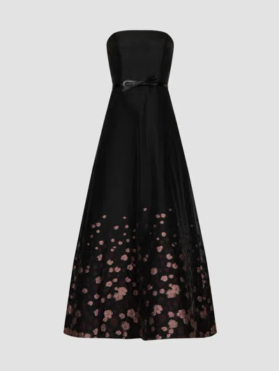 Kay Unger Women's Elenora Floral Organza Ball Gown In Black