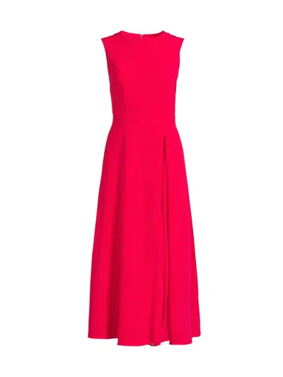 Kay Unger Elliot Chiffon Pleat Detail Cocktail Dress In Red