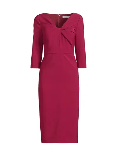 Kay Unger Women's Farrah V-neck Twist Midi-dress In Pink