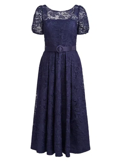 Kay Unger Women's Haisley Tea-length Dress In Dark Twilight