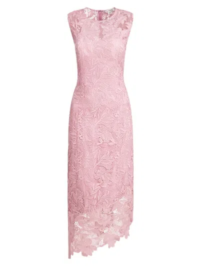 Kay Unger Women's Imelda Asymmetric Midi-dress In Pink Mauve