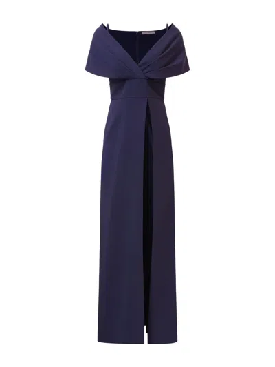 Kay Unger Women's Irelyn Stretch-crepe Walk-thru Jumpsuit In Purple