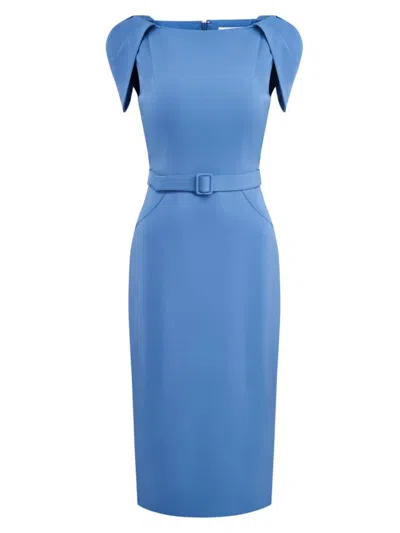 Kay Unger Women's Ivette Crêpe Midi Cocktail Dress In Spring Blue