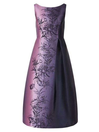 Kay Unger Women's Larkin Ombré Floral Cocktail Dress In Dark Navy Pink Mauve