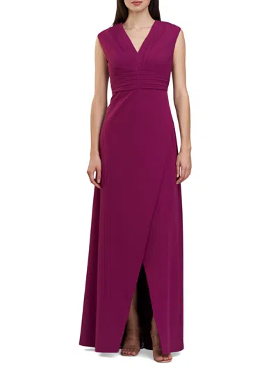 Kay Unger Women's Melora Crepe V-neck Gown In Pink