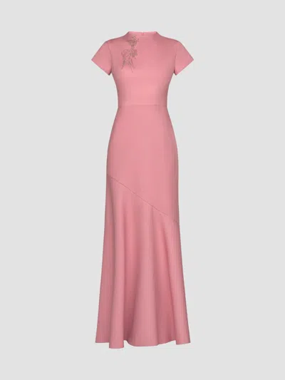 Kay Unger Women's Morrigan Beaded Crepe A-line Gown In Pink