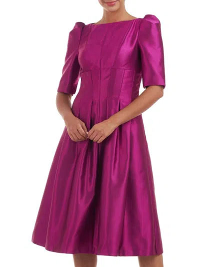 Kay Unger Women's Neva Boatneck Midi Dress In Purple