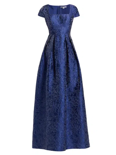 Kay Unger Women's Ophelia Jacquard Gown In Navy