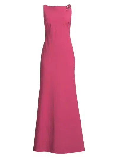 Kay Unger Women's Pippa Crepe Cowlback Gown In Pink