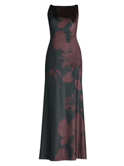 Kay Unger Women's Pippa Floral Velvet Gown In Multi