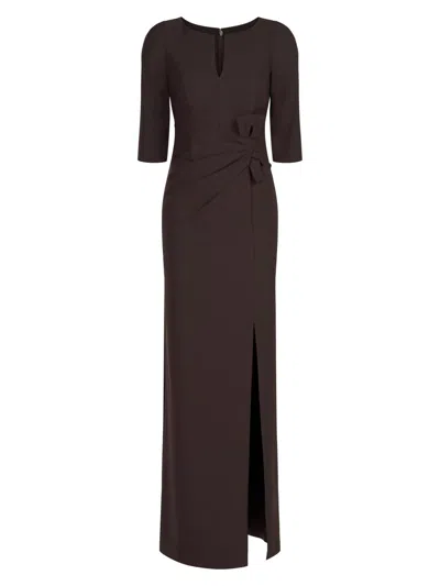 Kay Unger Women's Priscilla Crepe Bow Column Gown In Black