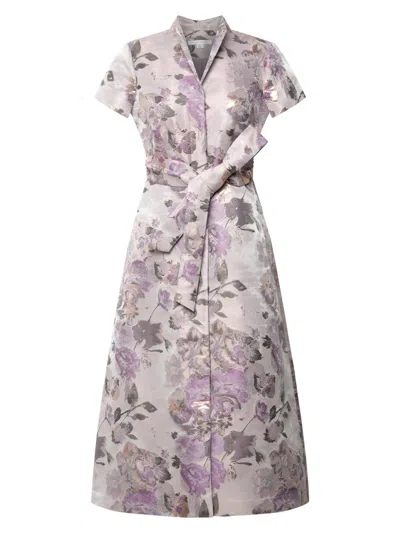 Kay Unger Robin Tea Length Dress In Pattern