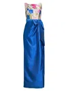Kay Unger Tabitha Column Gown In Blue