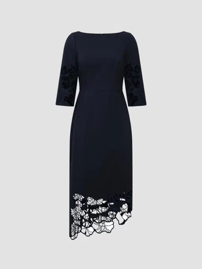 Kay Unger Women's Vanna Guipure Lace Midi-dress In Blue