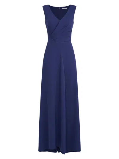 Kay Unger Women's Yara Crêpe A-line Gown In Blue
