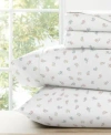 Kaycie Gray Printed Microfiber Sheet Sets In White