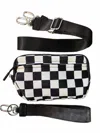 Kaydee Lynn Women's Crossbody Wristlet In Black Checkered In Multi